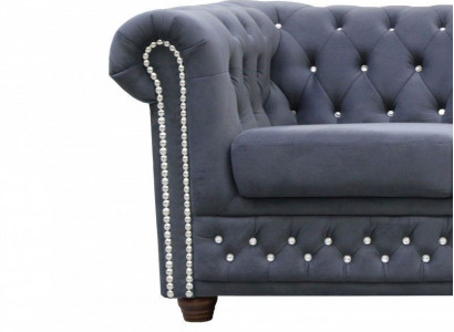 Chesterfield sofa set sofa upholstery crystal stones leather set 3+2 couch